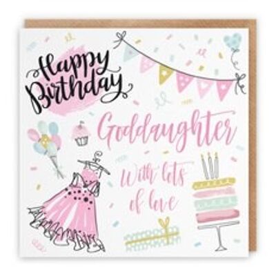 Hunts England Goddaughter Birthday Card - Happy Birthday - Goddaughter - With Lots Of Love - Party Collection