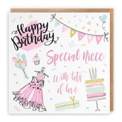 Hunts England Niece Birthday Card - Happy Birthday - Special Niece - With Lots Of Love - Party Collection