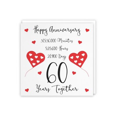 Hunts England 60th Wedding Anniversary Card - 60 Years Together - Happy Anniversary - Timeless Collection