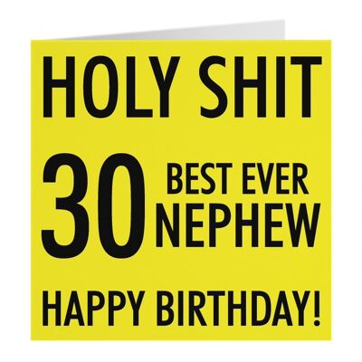 Hunts England Nephew 30th Birthday Card - Holy Shit - 30 Best Ever Nephew - Happy Birthday! - Holy Shit Collection