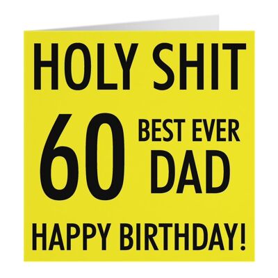 Hunts England Dad 60th Birthday Card - 'Holy Shit' - '60 Best Ever Dad' - 'Happy Birthday!' - Holy Shit Collection