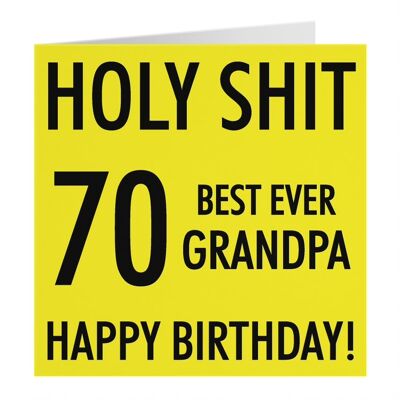Hunts England Grandpa 70th Birthday Card - 'Holy Shit' - '70 Best Ever Grandpa' - 'Happy Birthday!' - Holy Shit Collection