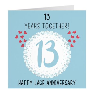 13th Wedding Anniversary Card - Lace Anniversary - Iconic Collection
