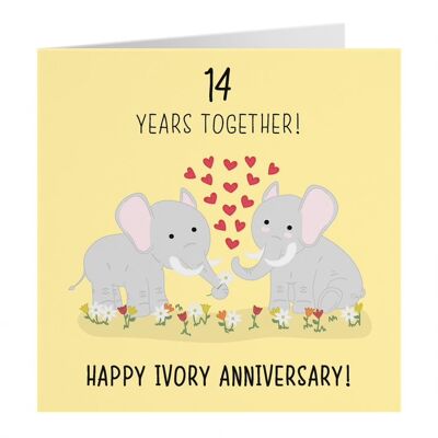 14th Wedding Anniversary Card - Ivory Anniversary - Iconic Collection