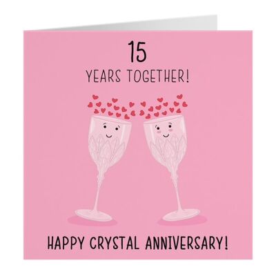 15th Wedding Anniversary Card - Crystal Anniversary - Iconic Collection