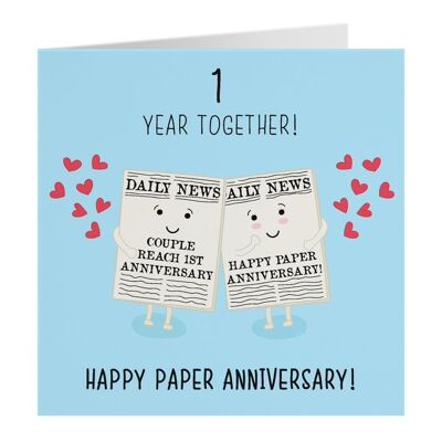 1st Wedding Anniversary Card - Paper Anniversary - Iconic Collection