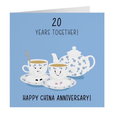 20th Wedding Anniversary Card - China Anniversary - Iconic Collection