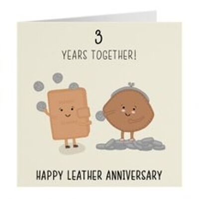 3rd Wedding Anniversary Card - Leather Anniversary - Iconic Collection