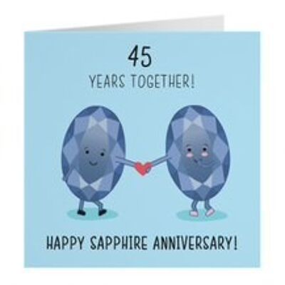 45th Wedding Anniversary Card - Sapphire Anniversary - Crystal - Iconic Collection