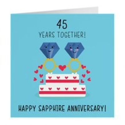 45th Wedding Anniversary Card - Sapphire Anniversary - Iconic Collection