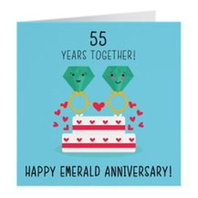 55th Wedding Anniversary Card - Emerald Anniversary - Iconic Collection