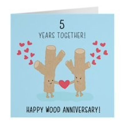 5th Wedding Anniversary Card - Wood Anniversary - Tree Trunks - Iconic Collection