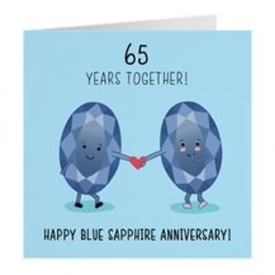 65th Wedding Anniversary Card - Blue Sapphire Anniversary - Crystal - Iconic Collection