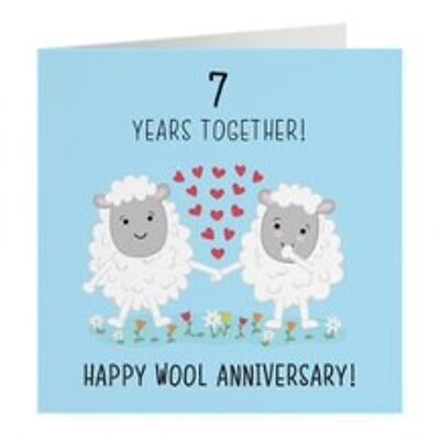 7th Wedding Anniversary Card - Wool Anniversary - Iconic Collection