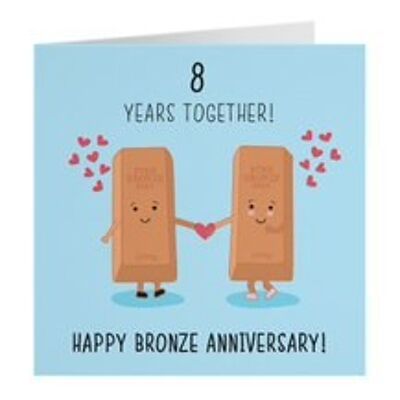 8th Wedding Anniversary Card - Bronze Anniversary - Iconic Collection