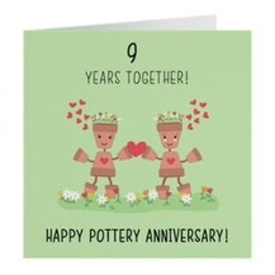 9th Wedding Anniversary Card - Pottery Anniversary - Iconic Collection