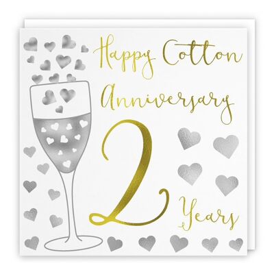 6th Wedding Anniversary Card - Happy 'Sugar' Anniversary - 6 Years - by Hunts England - Red Heart Collection