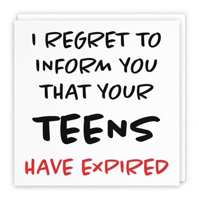 Hunts England Humorous 20th Birthday Card - I Regret To Inform You That Your Teens Have Expired - For Him, Her, Women, Men, Son, Daughter, Friend, etc. - Retro Collection
