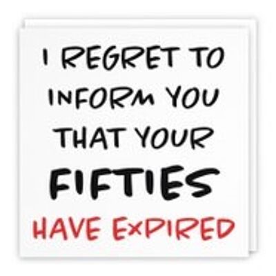 Hunts England Humorous 60th Birthday Card - I Regret To Inform You That Your Fifties Have Expired - For Him, Her, Wife, Husband, Women, Men, Friend, etc. - Retro Collection