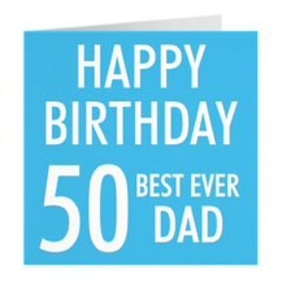 Hunts England Dad 50th Birthday Card - 'Happy Birthday' - 'Best Ever Dad' - Urban Colour Collection