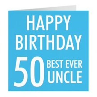 Hunts England Uncle 50th Birthday Card - 'Happy Birthday' - 'Best Ever Uncle' - Urban Colour Collection