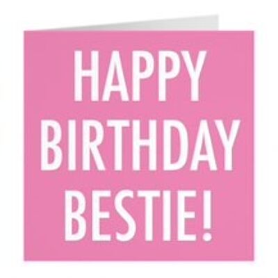 Best Friend Birthday Card - Happy Birthday Bestie! - by Hunts England - Urban Colour Collection
