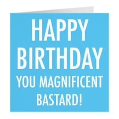 Funny Rude Birthday Card - Happy Birthday - You Magnificent Bastard - For Husband, Wife, Him, Her, Boyfriend, Girlfriend, Partner, Friend, Etc. - by Hunts England - Urban Colour Collection