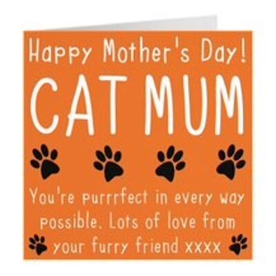 Happy Mother's Day From The Cat - 'You're purrrfect In every way possible' - 'Lots of love from your furry friend xxxx' - Urban Colour Collection
