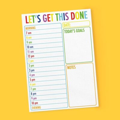 Daily Planner - Let's Get This Done - Hourly Planner - Student, School Work, Revision, Office, Work, Uni Planner - Birthday, XmasGift