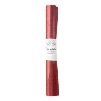 Feuille de flex 50 x 25cm | Glitter Rouge 2