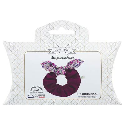Velvet scrunchie and bow kit | Bordeaux