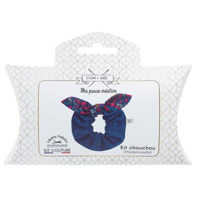 Velvet scrunchie and bow kit | Navy