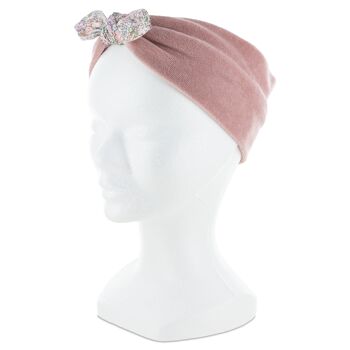 Kit Headband et Ruban | Velours & Liberty | Vieux rose 4