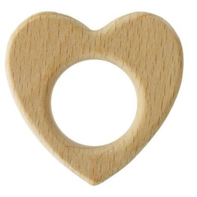 Heart wooden baby teether