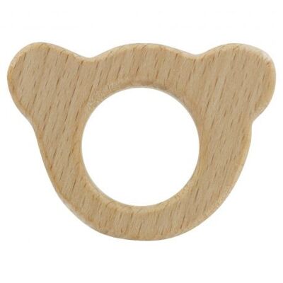 Bear wooden baby teether