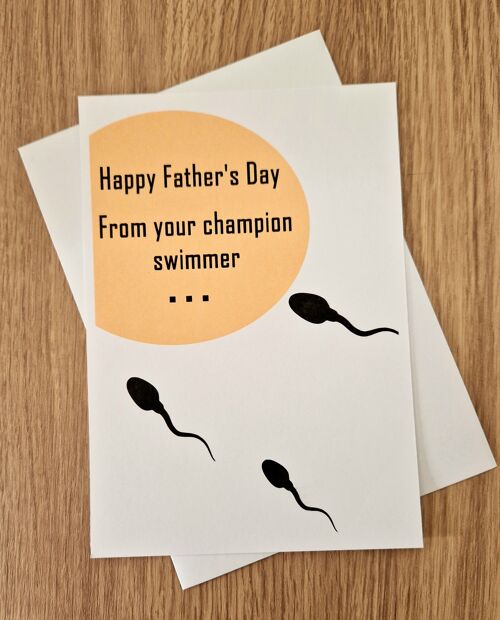 Funny Father's Day Card - Champion Swimmer