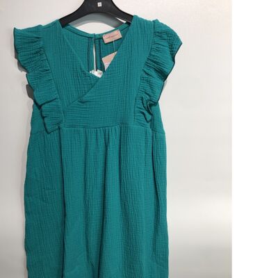 VESTIDO MUJER CUELLO PICO Menta