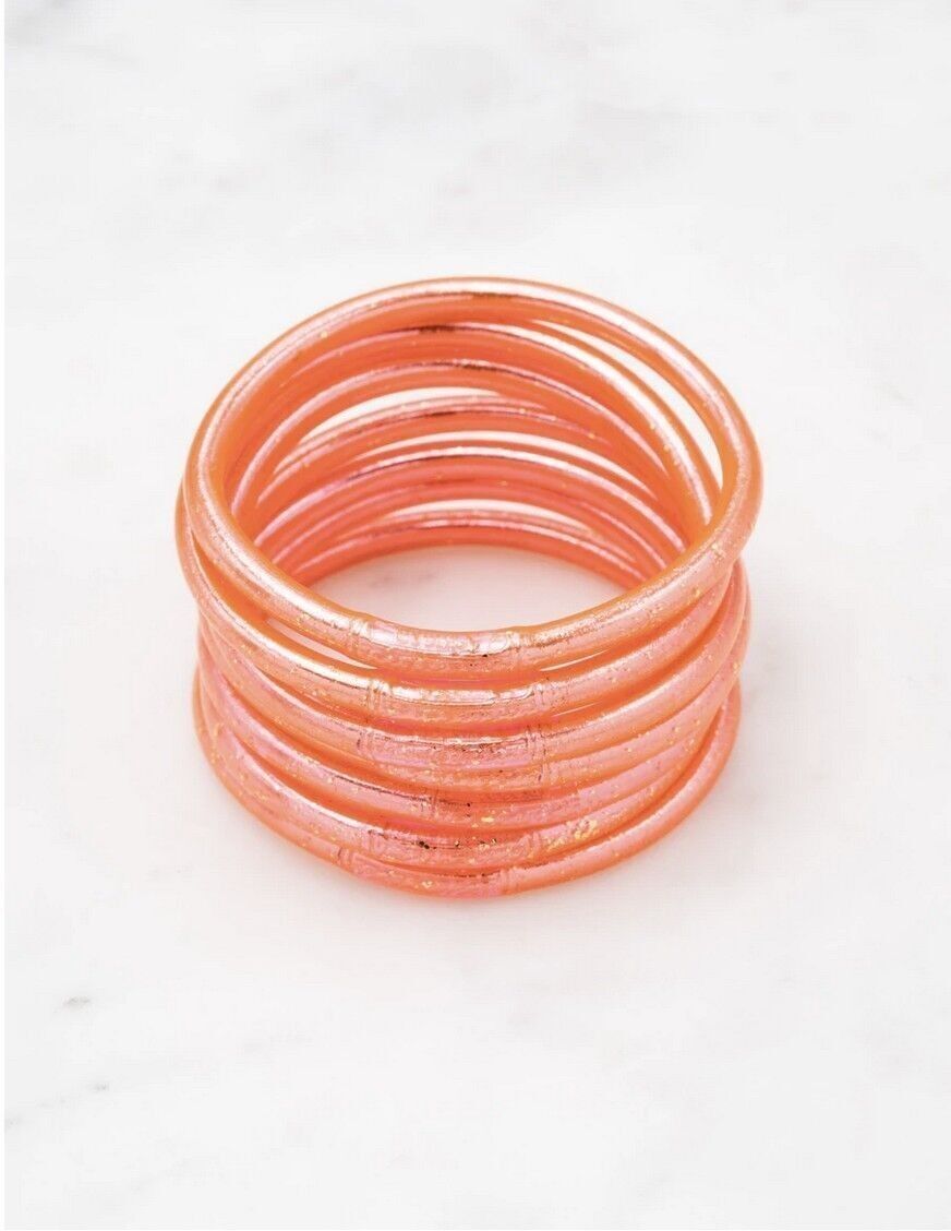 Bracciale rigido buddista spesso con mantra taglia XL - Corallo