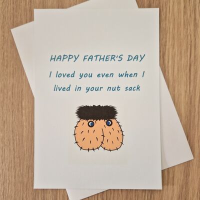 Funny Rude Father's Day Card - Nut sack