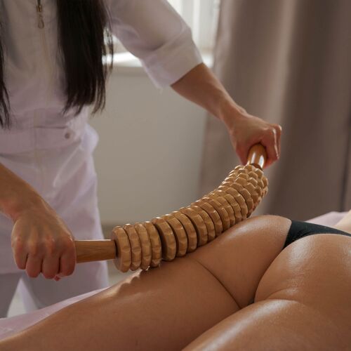 Massageroller aus Holz gebogen, Massagegerät Beine