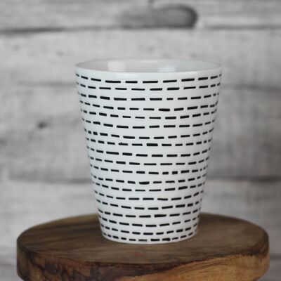 White ceramic mug, modern coffee cup Lineas