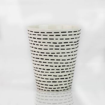Mug en céramique blanche, tasse à café moderne Lineas 3