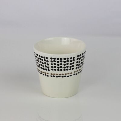 Becher aus Keramik weiß, Kaffeetasse Puntitos