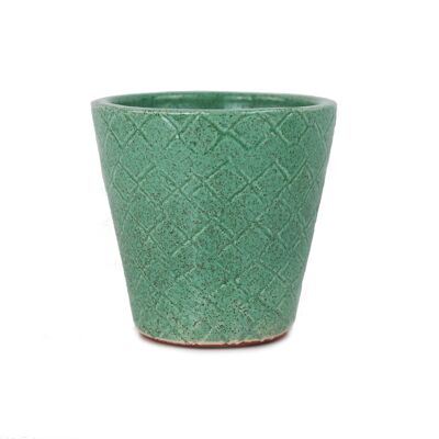 Fioriera in ceramica verde menta dal Portogallo