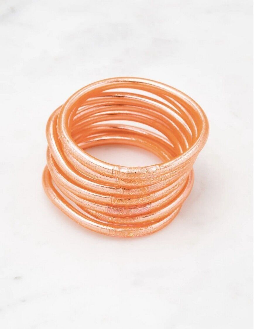 Bracciale rigido buddista spesso con mantra taglia S - Salmone