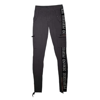 Pantaloni cargo nastrati - GRIGIO