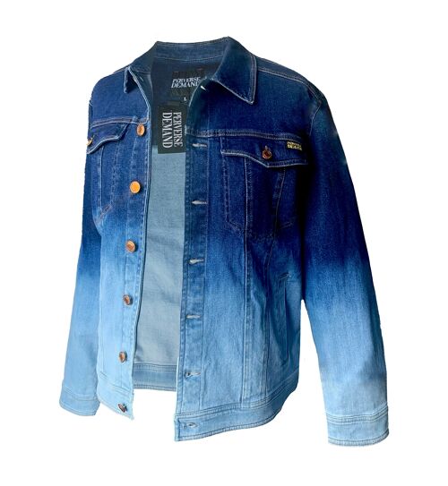 Printed Denim Jacket - BLEU