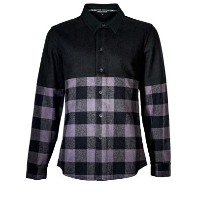 Camisa Slim Fit Color Block - GRIS