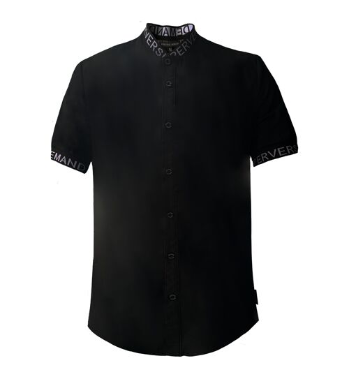 Jacquard Collar Shirt - BLACK