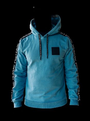 Sweat à capuche coupe slim - BLEU 2